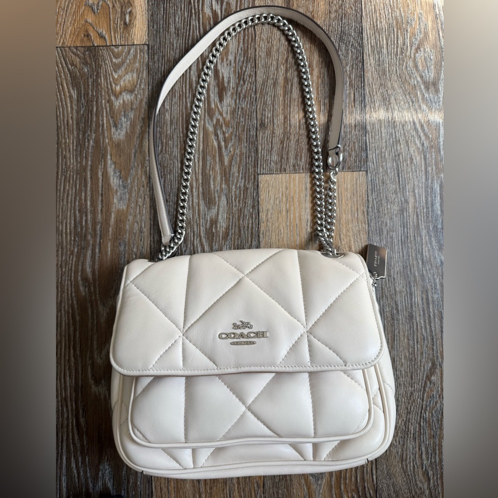 Coach Klare Quilted Cream Crossbody Bag